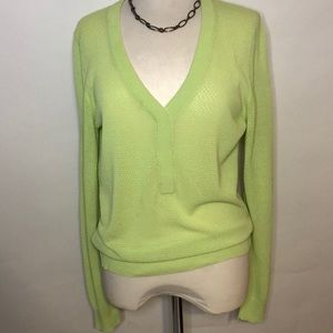 A.L.C. Alc Neon Green Cotton V Neck Sheer B1-15